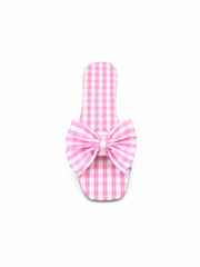 Gingham Bow Slide Sandals for Women β Vintage Coquette Flat Mule Summer Sandals