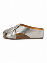 Metallic Twist Peep Toe Wedge Sandals for Women – Vintage Comfort Platform Slides