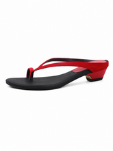 Retro Minimalist Red Thong Heel Sandals