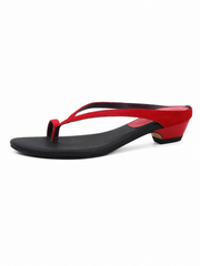 Retro Minimalist Red Thong Heel Sandals