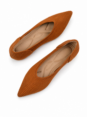 Women’s Pointed Toe Knit Ballet Flats – Breathable Slip-On Walking Shoes