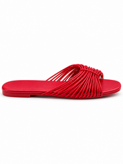 Modern Art-Inspired Woven Slide Sandals