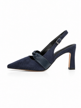 Vintage Pointed Toe Slingback Heels for Women – Elegant Bow Strap Mid Heel Pumps