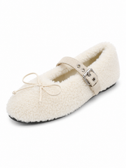Fuzzy Mary Jane Winter Slip-On Shoes