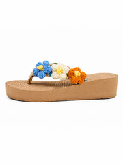 Rainbow Bloom Platform Flip-Flops