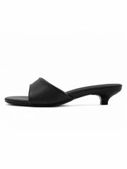 Noir Minimal Kitten Heel Slide