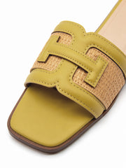 Soleil Raffia Slide Sandals
