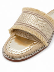 Riviera Fringe Raffia Slides