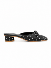 Polka Dot Drama Mule Heels