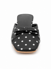 Polka Dot Drama Mule Heels