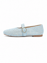 Women’s Woven Mary Jane Flats – Breathable Raffia Knit Ballet Shoes with Buckle Strap