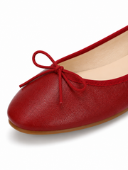 Vintage Ballet Flats for Women – Minimalist Bow Tie Slip On Ballet Shoes | Soft Leather Inspired Everyday Flats