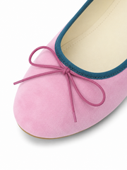 Velvet Ballet Flats for Women – Coquette Suede Bow Slip-On Ballerina Shoes