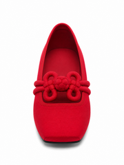 Chinese Knot Ballet Flats – Square Toe Mary Jane Slip On Shoes