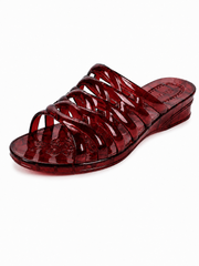 Retro Jelly Wedge Slide Sandals – Y2K Transparent PVC Vacation Slides