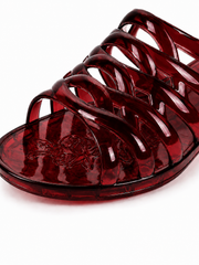 Retro Jelly Wedge Slide Sandals – Y2K Transparent PVC Vacation Slides