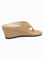 Women’s Wedge Thong Sandals – Square Toe Crisscross Slide Sandals