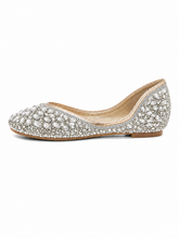 Crystal Rhinestone Ballet Flats – Sparkly Square Toe Dress Shoes for Women