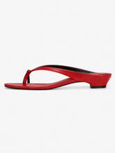 Women’s Toe Ring Kitten Heel Flip Flops – Sculpted Low Heel Thong Sandals