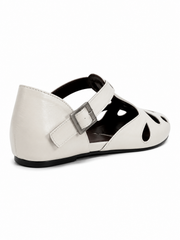 Vintage Cutout Mary Jane Flats – Minimalist T-Strap Ballet Shoes