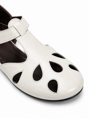 Vintage Cutout Mary Jane Flats – Minimalist T-Strap Ballet Shoes