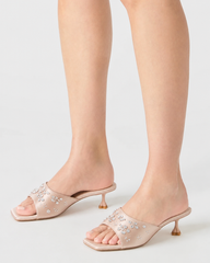 Women’s Rhinestone Kitten Heel Slide Sandals – Elegant Open Toe Mule Heels for Party & Wedding
