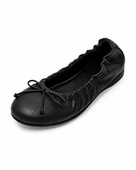 Ruched Bow Ballet Flats for Women – Soft Foldable Round Toe Flats