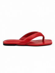 Red Minimalist Thong Sandals for Women – Comfortable Summer Flat Slides