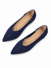 Women’s Pointed Toe Knit Ballet Flats – Breathable Slip-On Walking Shoes