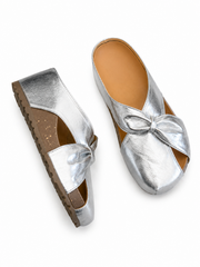 Metallic Twist Peep Toe Wedge Sandals for Women β Vintage Comfort Platform Slides