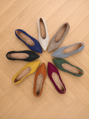 Pointed Toe Knit Ballet Flats for Women – Comfortable Slip-On Walking Shoes, Lightweight Everyday Flats