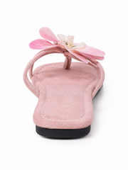 Women's Floral Slide Sandals – Boho Flower Flat Sandals with Open Toe Summer Slip-On Design