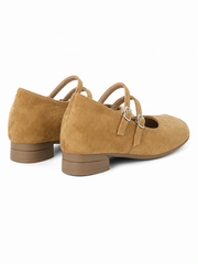 Women’s Square Toe Ballet Flats – Minimalist Bow Slip On Dress Shoes with Retro French Style