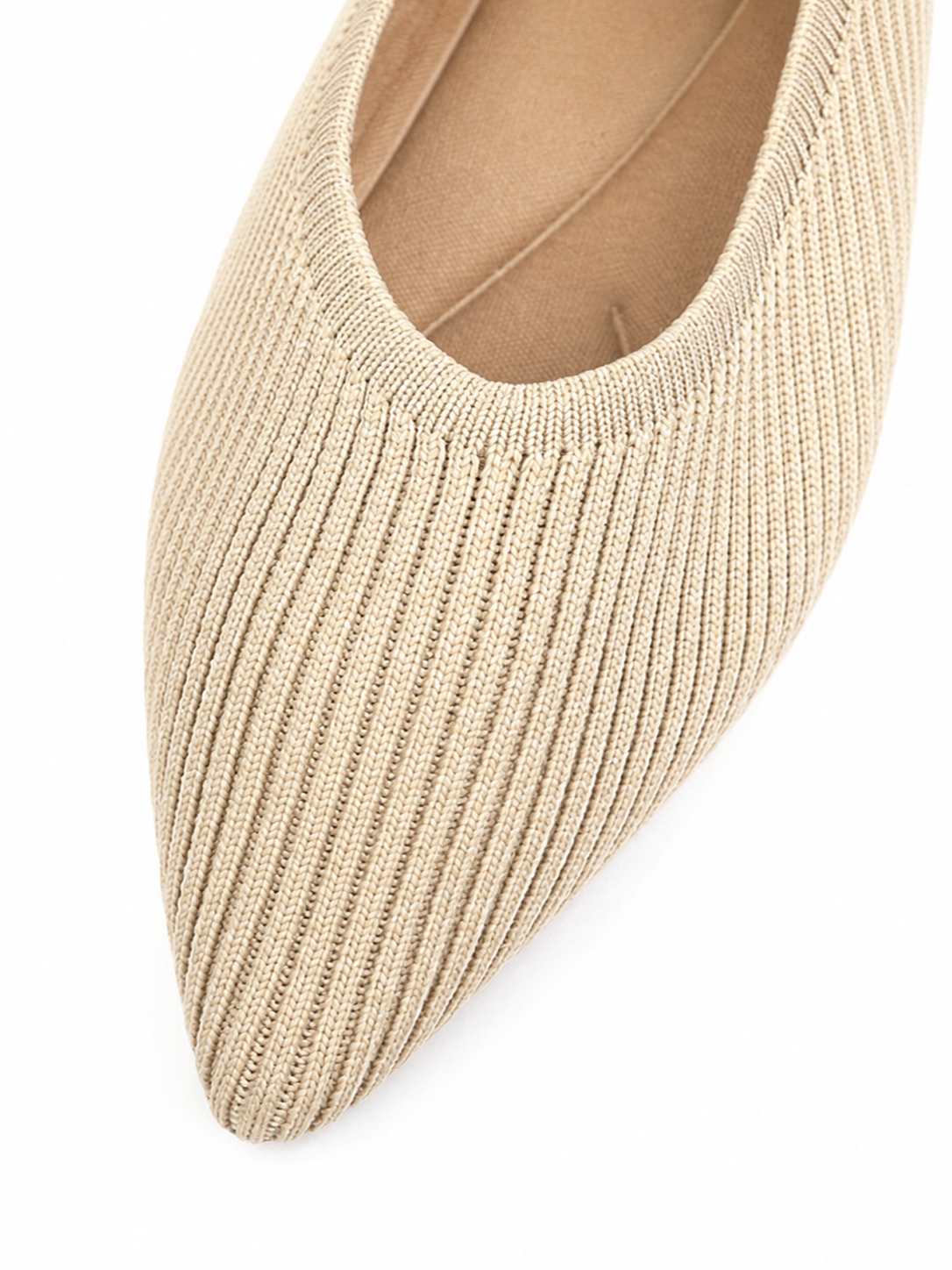 Pointed Toe Knit Ballet Flats for Women – Comfortable Slip-On Walking Shoes, Lightweight Everyday Flats