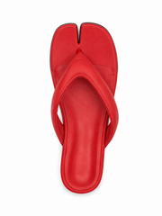 Red Minimalist Thong Sandals for Women – Comfortable Summer Flat Slides