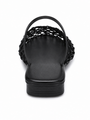 Mesh Pointed-Toe Flat Mules