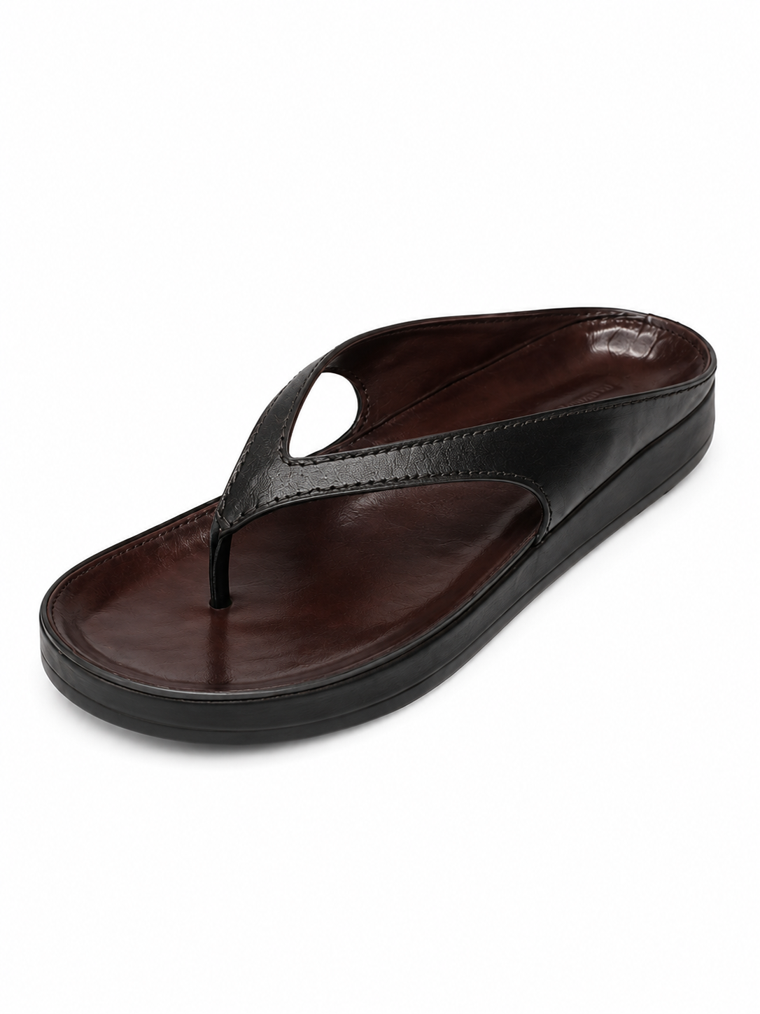 Minimal Leather Thong Slide Sandals – Retro Flat Flip Flop Sandals for Women