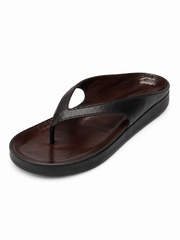 Minimal Leather Thong Slide Sandals – Retro Flat Flip Flop Sandals for Women
