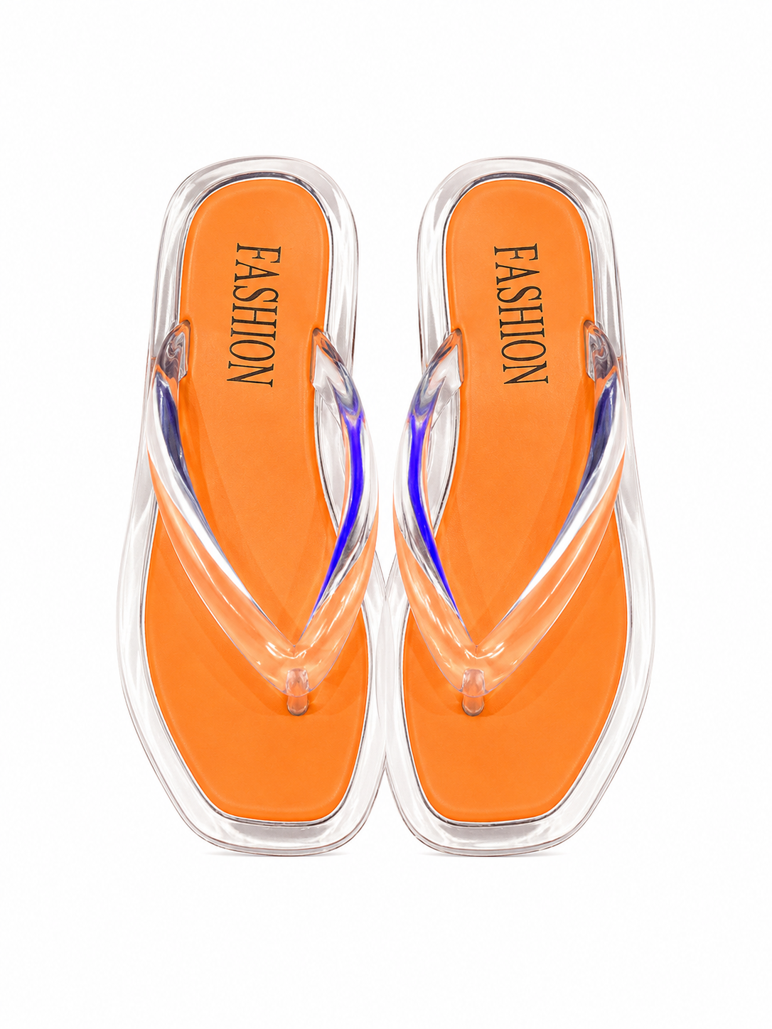 Women’s Jelly Flip Flops – Minimalist Clear Thong Sandals with Transparent Flat Sole