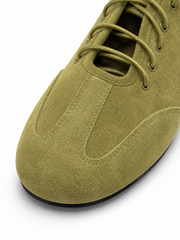 Women’s Suede Oxford Flats – Minimalist Lace Up Ballet Shoes for Everyday Comfort