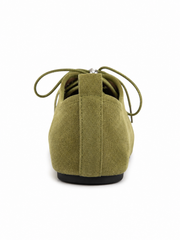 Women’s Suede Oxford Flats – Minimalist Lace Up Ballet Shoes for Everyday Comfort