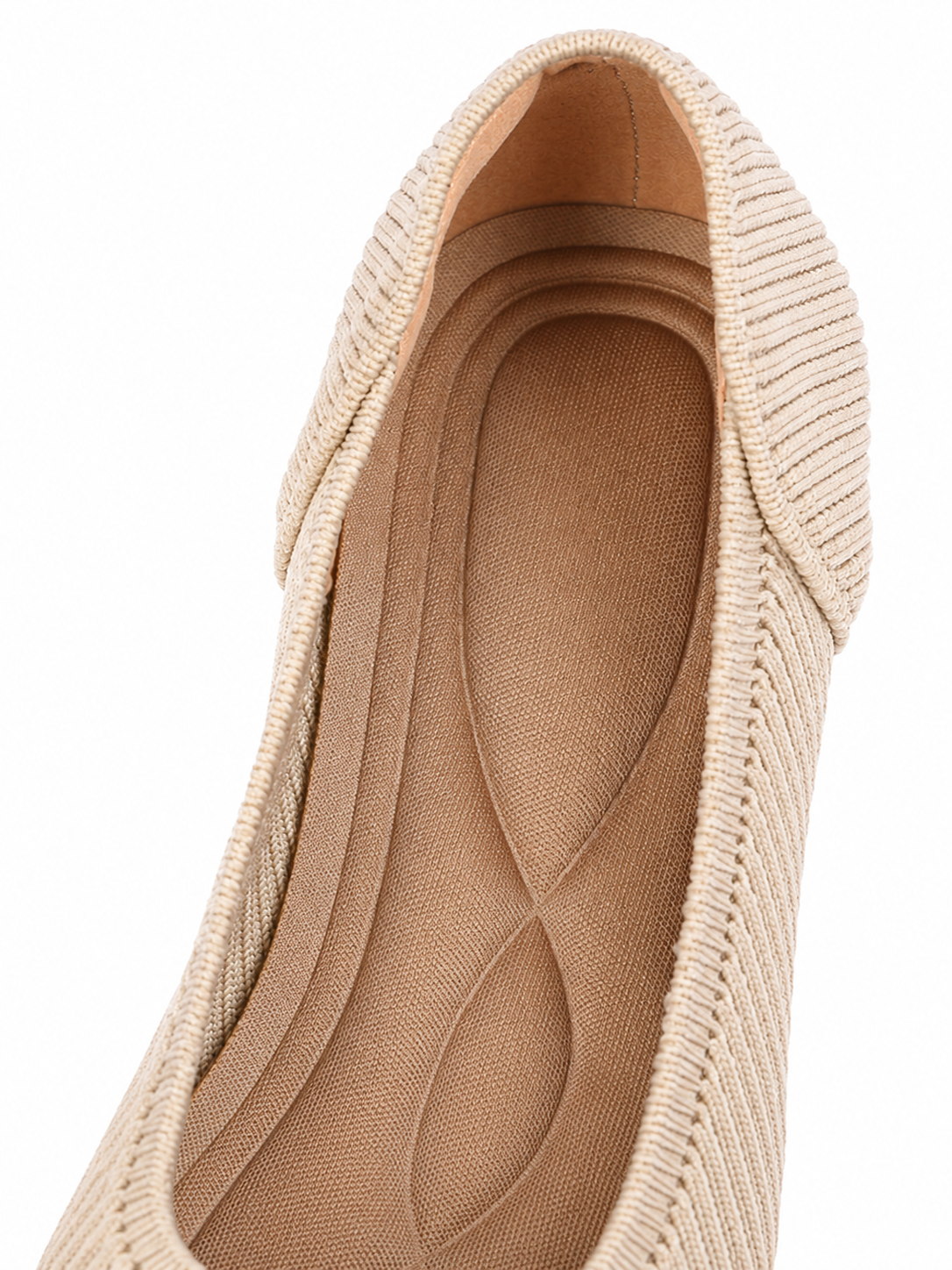 Pointed Toe Knit Ballet Flats for Women – Comfortable Slip-On Walking Shoes, Lightweight Everyday Flats