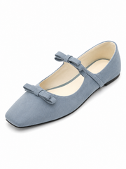 Women’s Bow Mary Jane Flats – Elegant Pointed Toe Ballet Shoes for Everyday Chic