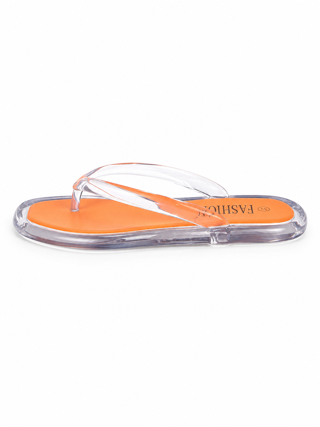 Women’s Jelly Flip Flops – Minimalist Clear Thong Sandals with Transparent Flat Sole