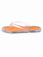 Women’s Jelly Flip Flops – Minimalist Clear Thong Sandals with Transparent Flat Sole