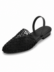 Mesh Pointed-Toe Flat Mules
