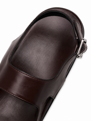 Vintage Fisherman Slingback Sandals – Minimal Leather Flat Sandals for Women