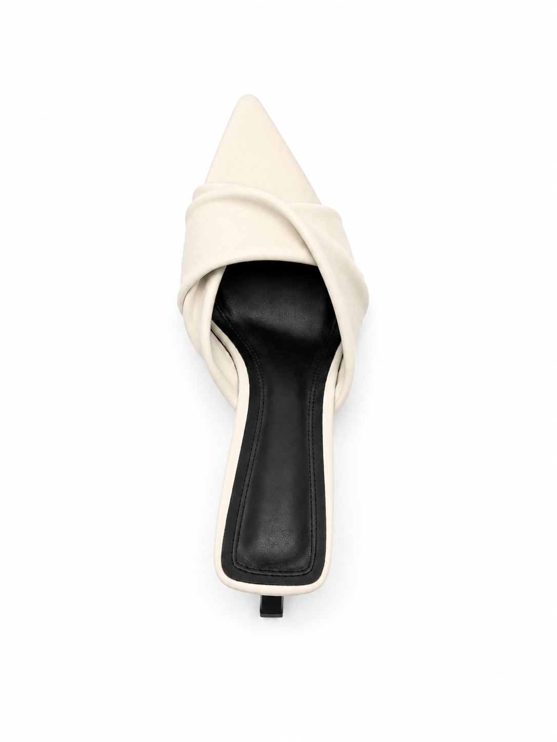 Pointed Toe Mule Heels for Women – Minimalist Cross Strap Kitten Heel Sandals, Chic Slip-On Dress Shoes