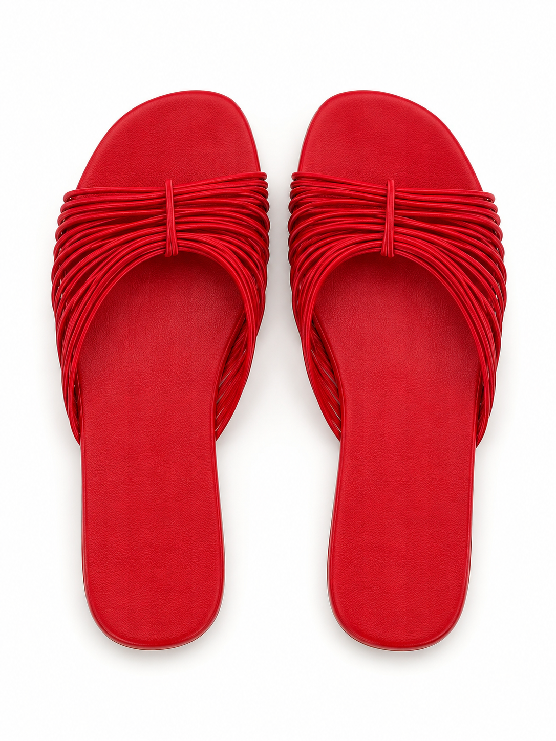 Modern Art-Inspired Woven Slide Sandals