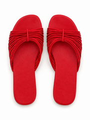 Modern Art-Inspired Woven Slide Sandals
